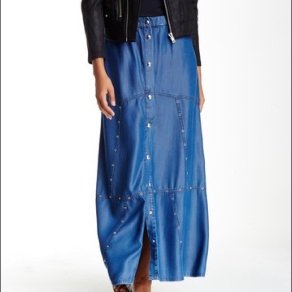 The Kooples Chambray Maxi Skirt
